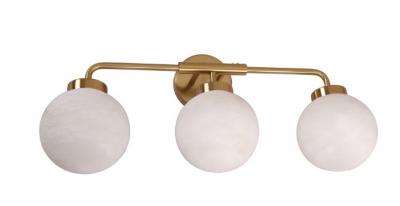 PALLA Sphere Alabaster/Brass Highlight 3LT Wall Light